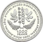 1000 Francs CFA reverse image