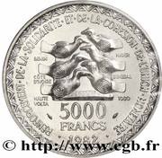5000 Francs CFA Monetary Union; Essai reverse image