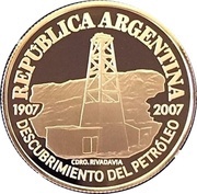 5 Pesos Centenary of the Discovery of Oil in Argentina obverse image