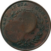 ¼ Anna - Munassar 10mm CM on KM#446.1 reverse image