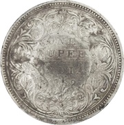 1 Rupee - Munassar 15mm Countermark on KM#473.1 reverse image