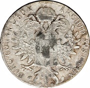 1 Riyal - Munassar 10mm Countermark reverse image