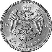 20 Dinara - Aleksandar I reverse image