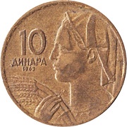 10 Dinara SFR legend reverse image
