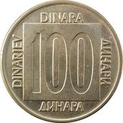 100 Dinara, Yugoslavia, 1988-1989 reverse image