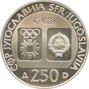 250 Dinara Winter Olympics 1984 - Artifact obverse image