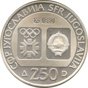 250 Dinara Winter Olympics 1984 - Radimlja tombstones obverse image