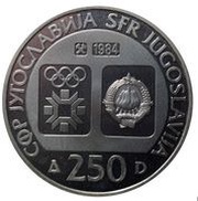 250 Dinara Winter Olympics 1984 - Head of Tito obverse image