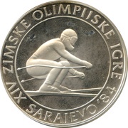 500 Dinara Winter Olympics 1984 - Downhill Skiing reverse image