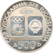 500 Dinara Winter Olympics 1984 - Ski Jumping obverse image