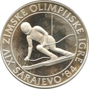 500 Dinara Winter Olympics 1984 - Slalom Skiing reverse image
