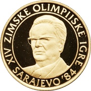 5000 Dinara Winter Olympics 1984 - Tito reverse image