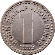 1 Novi Dinar small; with eagle reverse image