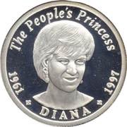 75 Kwacha Princess Diana Silver Proof, Zambia, 1997 reverse image