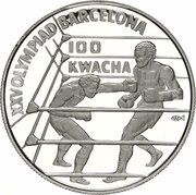 100 Kwacha 1992 Olympics, Zambia, 1992 reverse image