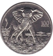 100 Kwacha African Elephant reverse image