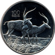 100 Kwacha Gazelle, Zambia, 1998 reverse image