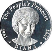200 Kwacha Princess Diana, Zambia, 1997 reverse image