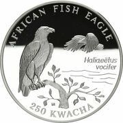250 Kwacha African Fish Eagle reverse image