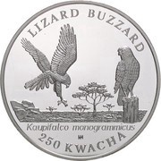 250 Kwacha Lizard Buzzard, Zambia, 1994 reverse image
