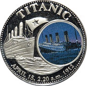 1000 Kwacha Titanic 2nd obverse, Zambia, 1998 reverse image