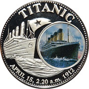 1000 Kwacha Titanic 2nd obverse, Zambia, 1998 reverse image