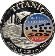 1000 Kwacha Titanic 2nd obverse, Zambia, 1998 reverse image
