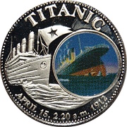 1000 Kwacha Titanic, Zambia, 1998 reverse image