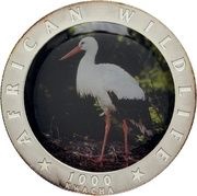 1000 Kwacha White Stork reverse image