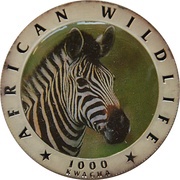 1000 Kwacha Zebra Crossing, Zambia, 2000 reverse image
