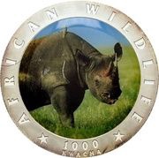 1000 Kwacha Rhino, Zambia, 2000 reverse image