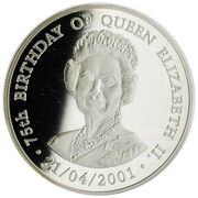 1000 Kwacha 75th Birthday of Queen Elizabeth II, Zambia, 2001 reverse image