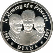2500 Kwacha Princess Diana reverse image