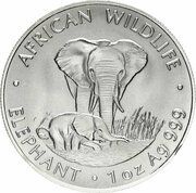4000 Kwacha African Wildlife - Elephant, Zambia, 1998 reverse image