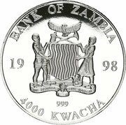 4000 Kwacha African Wildlife - Elephant obverse image