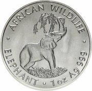 4000 Kwacha African Wildlife - Elephant, Zambia, 1998 reverse image