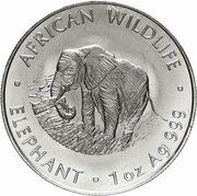 4000 Kwacha African Wildlife - Elephant, Zambia, 1998 reverse image