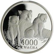 4000 Kwacha African Wildlife, Zambia, 2000 reverse image