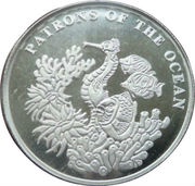 4000 Kwacha - Elizabeth II Sea Horse and Fish, Zambia, 2001 reverse image