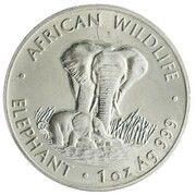 5000 Kwacha Elephant, Zambia, 1999 reverse image