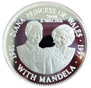 5000 Kwacha Princess Diana and Nelson Mandela, Zambia, 1999 reverse image