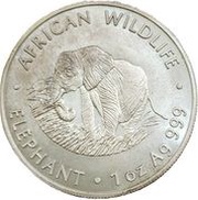 5000 Kwacha Elephant; Mule, Zambia, 1999 reverse image