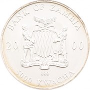 5000 Kwacha Elephant; Colorized obverse image