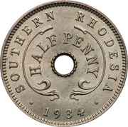 ½ Penny - George V reverse image