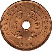 ½ Penny - George VI reverse image