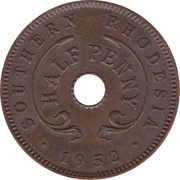 ½ Penny - George VI reverse image