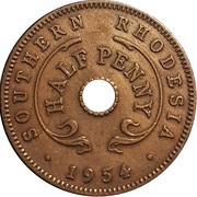 ½ Penny - Elizabeth II reverse image