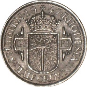 ½ Crown - George VI, Zimbabwe, 1947 reverse image