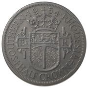 ½ Crown - Elizabeth II, Zimbabwe, 1954 reverse image