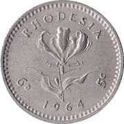 6 Pence / 5 Cents - Elizabeth II 2nd portrait reverse image
